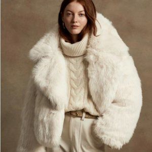 Banana Republic Reversible Faux Fur Down Jacket - RET $300 - SZ Small - LIKE NEW